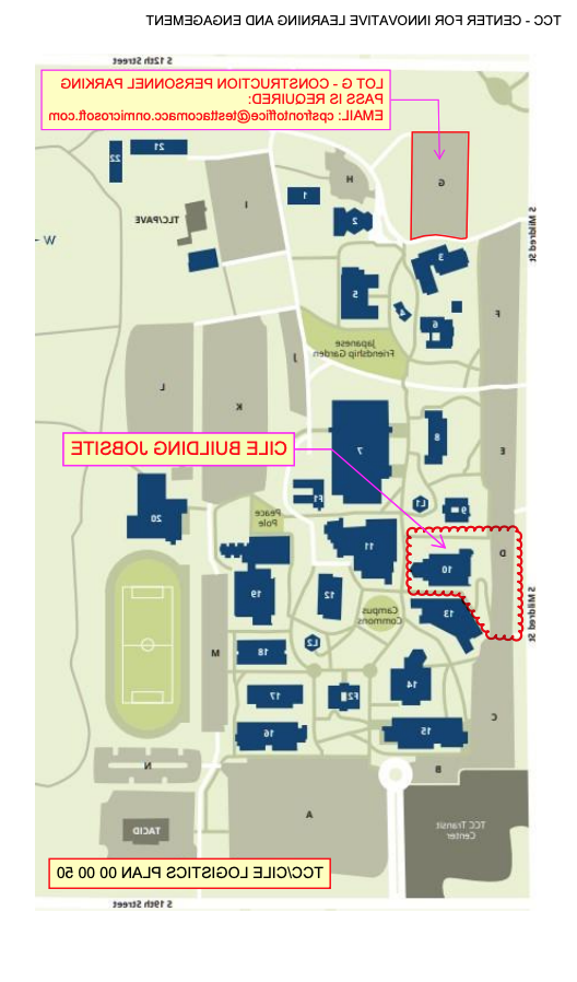 campus map showing the location of the new CILE building on the site of the current Building 10